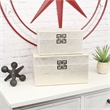 Galena Set of 2 Double Happiness Shagreen Boxes - White Gold
