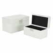 Galena Set of 2 Double Happiness Shagreen Boxes - White Silver