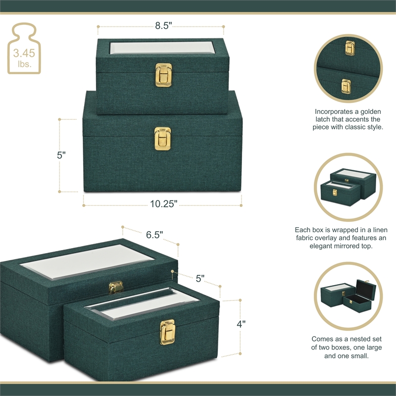 Canter Isle Linen Box Set - Dark Green