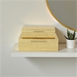Lusan Rectangular Decorative Box Set - Gold Faux Snakeskin