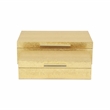 Lusan Rectangular Decorative Box Set - Gold Faux Snakeskin