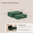 Lusan Rectangular Decorative Box Set - Green Faux Shagreen