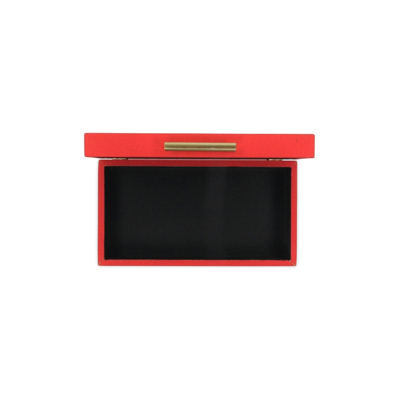 Lusan Rectangular Decorative Box Set - Red Faux Shagreen