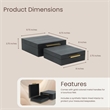 Lusan Square Decorative Box Set - Black Faux Snakeskin