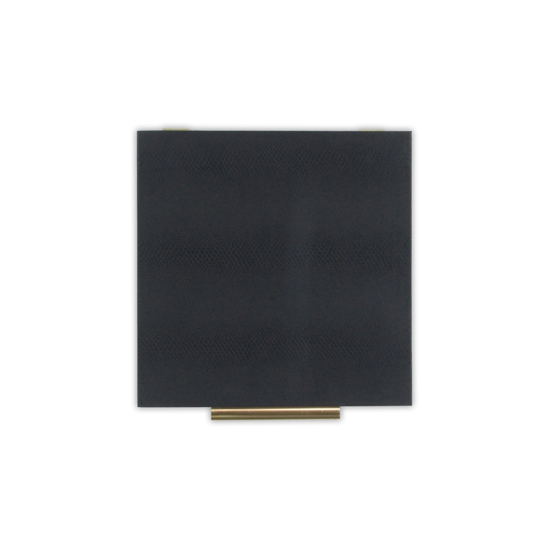 Lusan Square Decorative Box Set - Black Faux Snakeskin