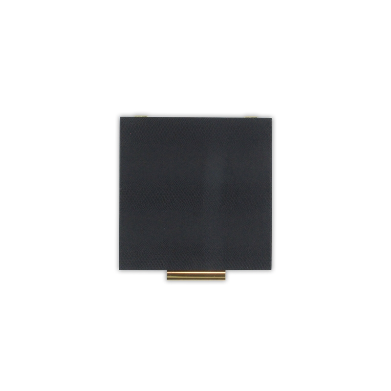 Lusan Square Decorative Box Set - Black Faux Snakeskin