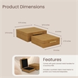 Lusan Square Decorative Box Set - Camel Brown Faux Shagreen