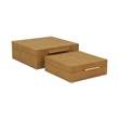 Lusan Square Decorative Box Set - Camel Brown Faux Shagreen