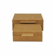 Lusan Square Decorative Box Set - Camel Brown Faux Shagreen