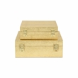 Lusan Square Decorative Box Set - Gold Faux Snakeskin