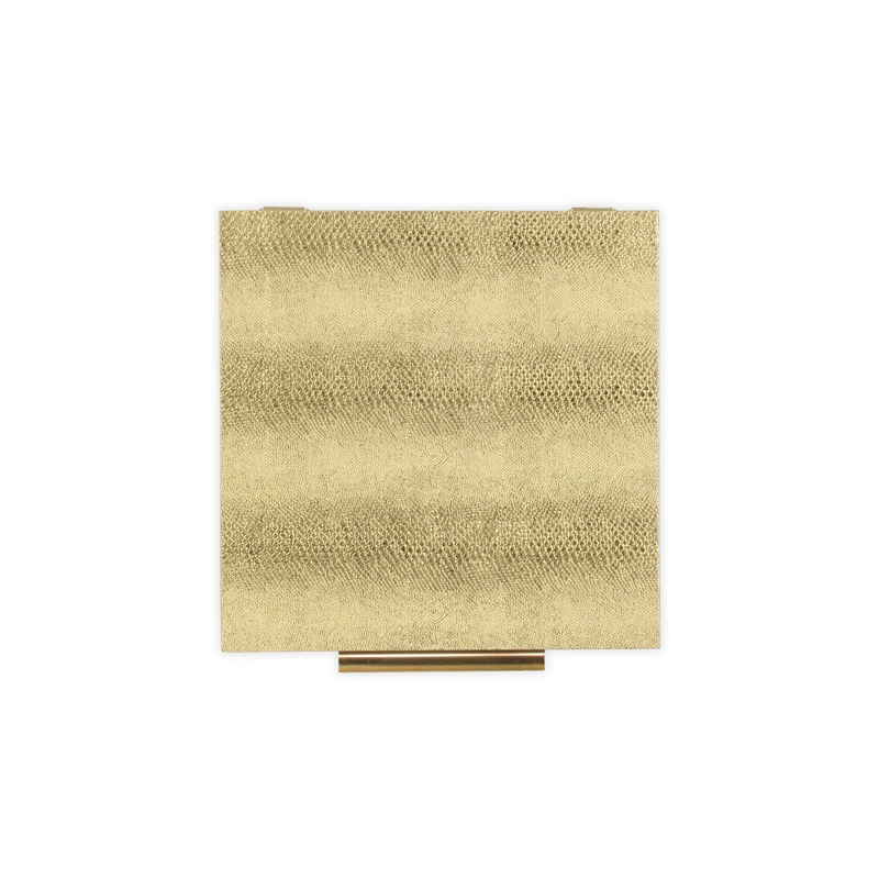 Lusan Square Decorative Box Set - Gold Faux Snakeskin
