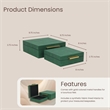 Lusan Square Decorative Box Set - Green Faux Shagreen