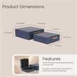 Lusan Square Decorative Box Set - Navy Blue Faux Shagreen