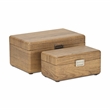 Sable Set of 2 Boxes with Silver Handles - Brown