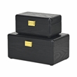 Sable Set of 2 Boxes with Gold Handles - Black