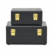 Sable Set of 2 Boxes with Gold Handles - Black