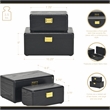 Sable Set of 2 Boxes with Gold Handles - Black