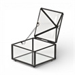 Vortial Metal Framed Glass Pyramid Decorative Box - Black