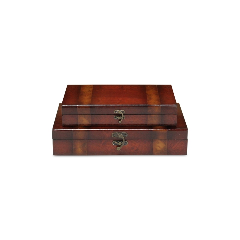 Rosina Set of 2 wooden boxes lined