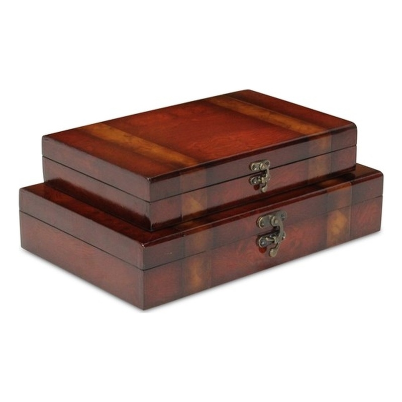 Rosina Set of 2 wooden boxes lined