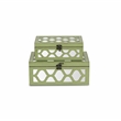Serapha Set of 2 Mirror Overlayed Boxes - Green