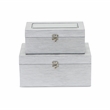 Fidela Set of 2 Silver Vinyl Boxes