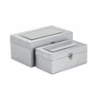 Fidela Set of 2 Silver Vinyl Boxes