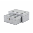 Fidela Set of 2 Silver Vinyl Boxes