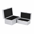 Fidela Set of 2 Silver Vinyl Boxes