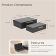 Lusan Rectangular Decorative Box Set - Black Faux Croco
