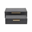 Lusan Rectangular Decorative Box Set - Black Faux Croco