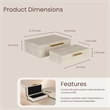 Lusan Rectangular Decorative Box Set - Cream Faux Shagreen