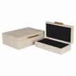 Lusan Rectangular Decorative Box Set - Cream Faux Shagreen