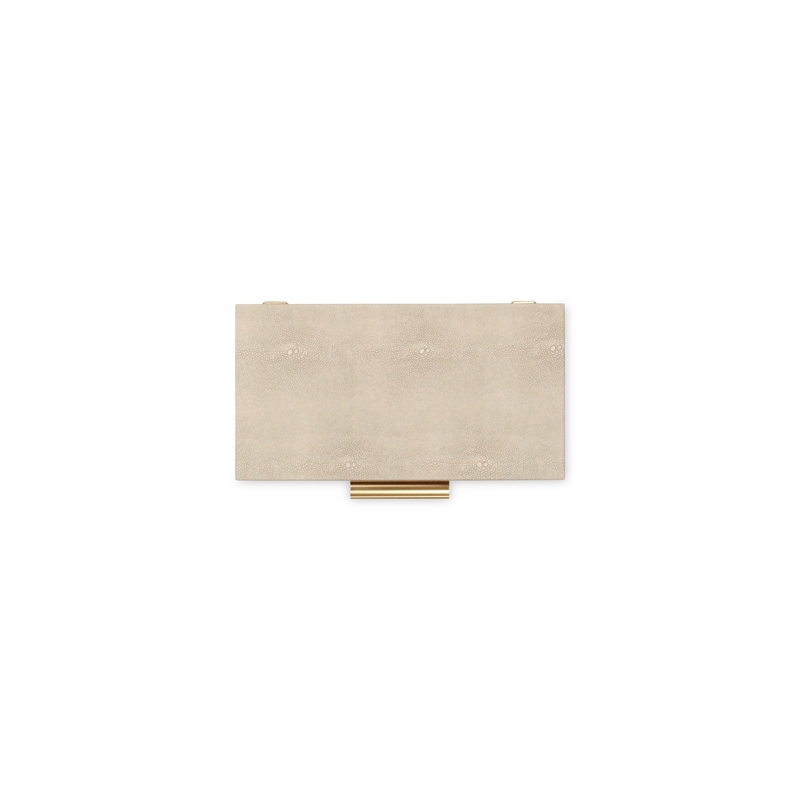 Lusan Rectangular Decorative Box Set - Cream Faux Shagreen