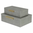 Lusan Rectangular Decorative Box Set - Gray Faux Shagreen