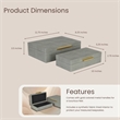 Lusan Rectangular Decorative Box Set - Gray Faux Shagreen