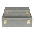 Lusan Rectangular Decorative Box Set - Gray Faux Shagreen