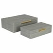 Lusan Rectangular Decorative Box Set - Gray Faux Shagreen