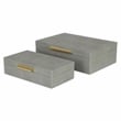 Lusan Rectangular Decorative Box Set - Gray Faux Shagreen