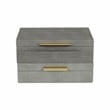 Lusan Rectangular Decorative Box Set - Gray Faux Shagreen