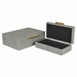 Lusan Rectangular Decorative Box Set - Gray Faux Shagreen