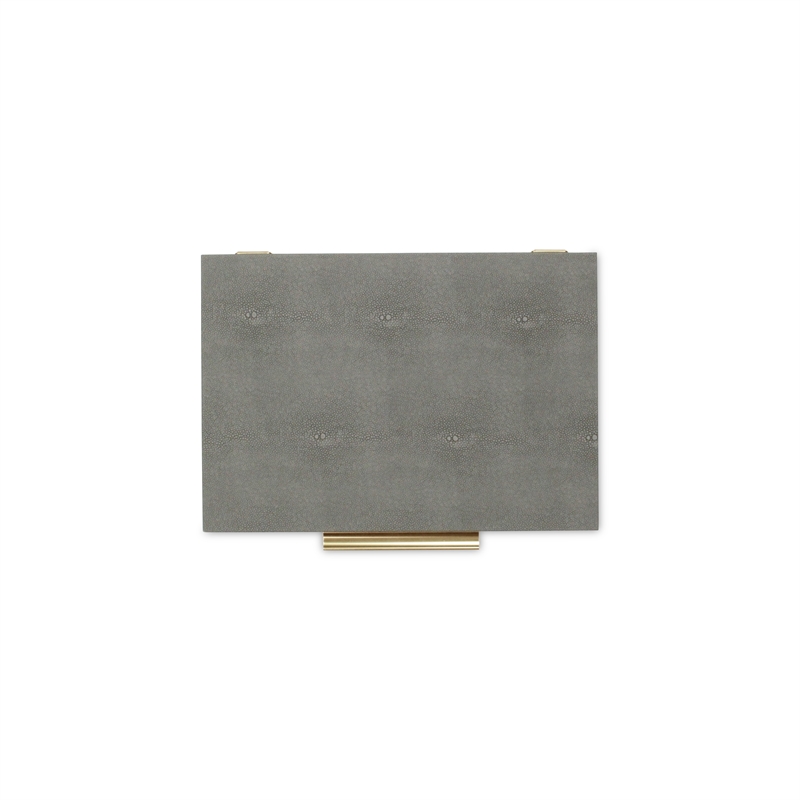 Lusan Rectangular Decorative Box Set - Gray Faux Shagreen