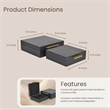 Lusan Square Decorative Box Set - Black Faux Croco