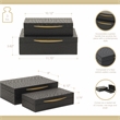 Canorus Faux Ostritch Pattern Rectangular Box Set - Black