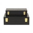 Canorus Faux Ostritch Pattern Rectangular Box Set - Black