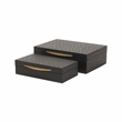 Canorus Faux Ostritch Pattern Rectangular Box Set - Black