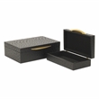 Canorus Faux Ostritch Pattern Rectangular Box Set - Black