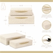 Canorus Faux Ostritch Pattern Rectangular Box Set - Cream