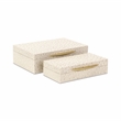 Canorus Faux Ostritch Pattern Rectangular Box Set - Cream