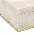 Zynova Rectangular Box Set - Cream Faux Shagreen